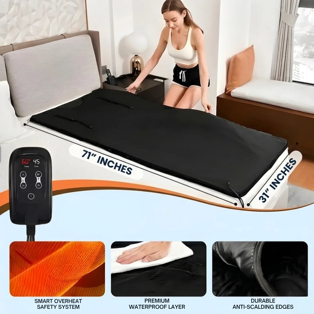 Portable Infrared Sauna Blanket with Arm Openings