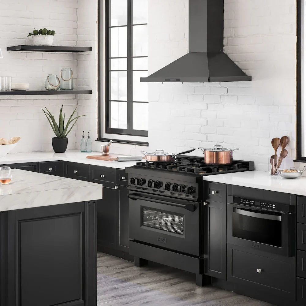 ZLINE 36 " Kitchen Package Range , Range Hood , Microwave , Dishwasher , 4KP-RABRH36-MWDW