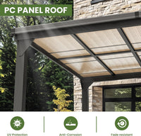 10 * 12FT Pergola,4 * 5 Inch Thickened Pillars & Enlarged Base,Outdoor Hardtop Lean to Gazebo,Wall Mounted Pergola,Pergolas Gazebos Clearance,Aluminum Frame Pergola,Uv Resistant Patio Roof