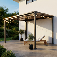 10 * 12FT Pergola,4 * 5 Inch Thickened Pillars & Enlarged Base,Outdoor Hardtop Lean to Gazebo,Wall Mounted Pergola,Pergolas Gazebos Clearance,Aluminum Frame Pergola,Uv Resistant Patio Roof — Studio Shot