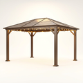 Pergola Gazebo Built for Year-Round Protection, 10x12 Hardtop, Aluminum Frame, UV Resistant Roof