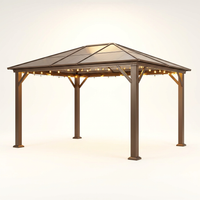 10 * 12FT Pergola,4 * 5 Inch Thickened Pillars & Enlarged Base,Outdoor Hardtop Lean to Gazebo,Wall Mounted Pergola,Pergolas Gazebos Clearance,Aluminum Frame Pergola,Uv Resistant Patio Roof — Studio Shot