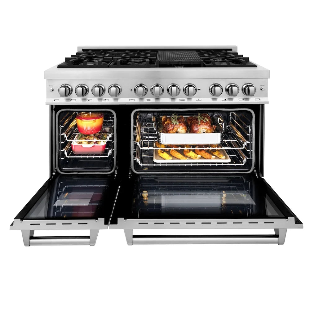 ZLINE 48" Bundled Stainless DualRange RangeHood Dishwasher 3KP-RARH48-DWV