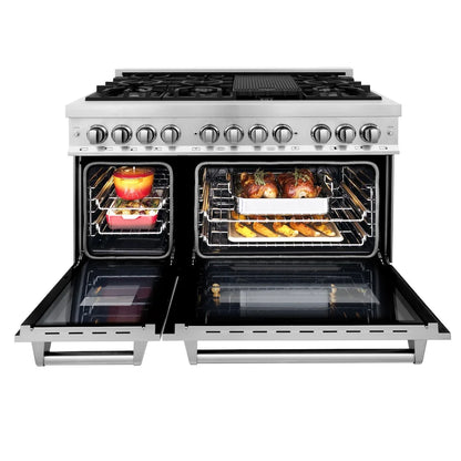 ZLINE 48" Bundled Stainless DualRange RangeHood Dishwasher 3KP-RARH48-DWV