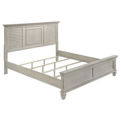 Franco 5-piece Eastern King Bedroom Set Distressed White