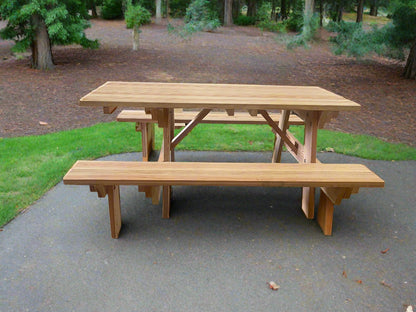 Super Deck Redwood Picnic Table