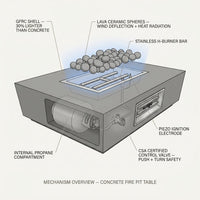 Concrete Fire Pit Table - Rectangular — How It Works