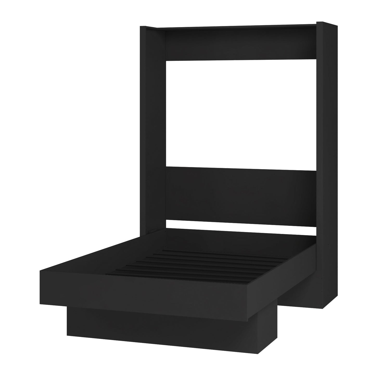 Easy-Lift Full Murphy Wall Bed in Black with Shelf