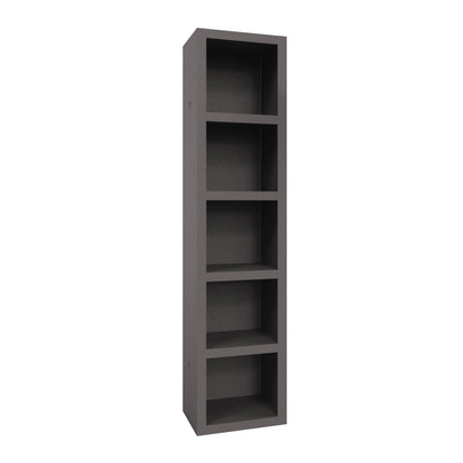 Easy-Lift Queen Murphy Wall Bed in Dark Grey with Two Bookshelves