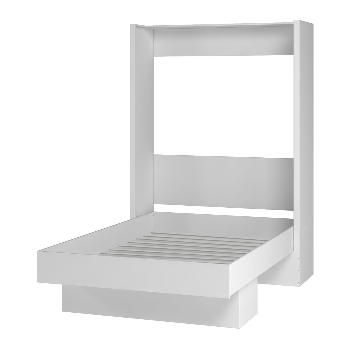 Easy-Lift Queen Murphy Wall Bed in White with Shelf