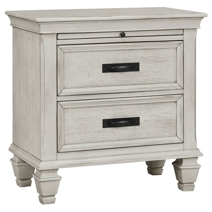 Franco 4-piece Eastern King Bedroom Set Distressed White