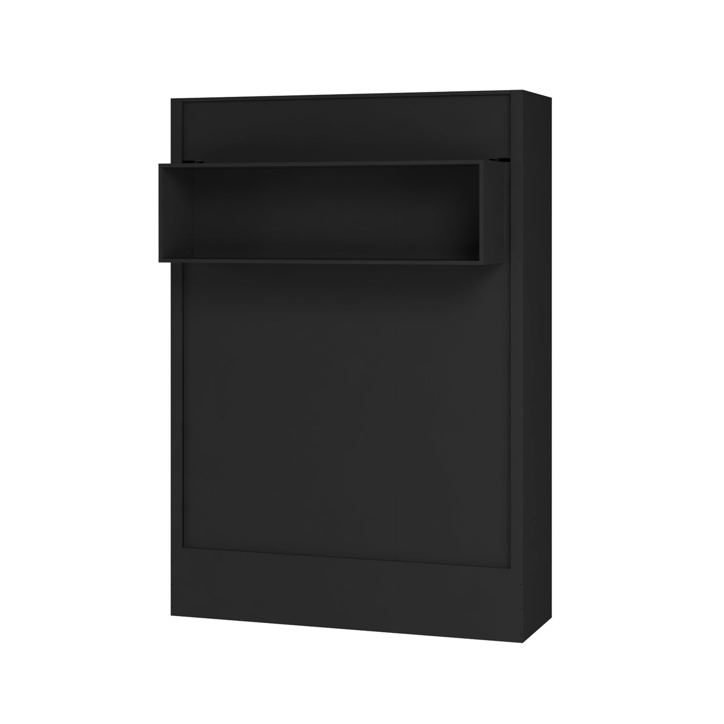 Easy-Lift Full Murphy Wall Bed in Black with Shelf