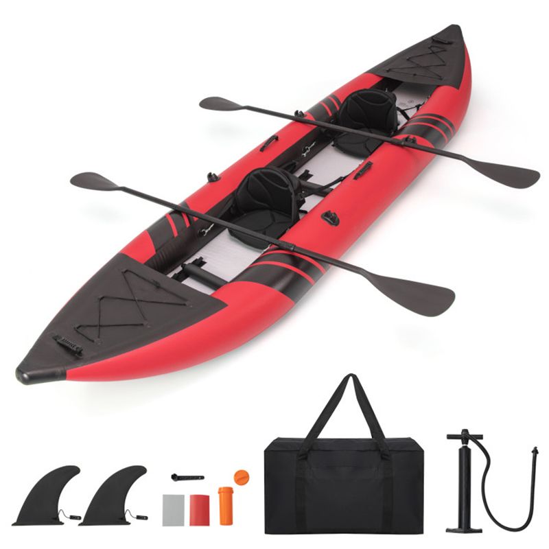 Inflatable 2-person Kayak Set with Aluminium Oars and Repair Kit