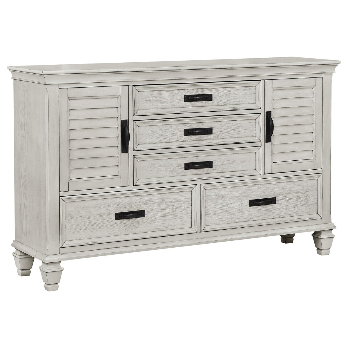 Franco 5-piece Eastern King Bedroom Set Distressed White