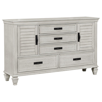 Franco 5-piece Eastern King Bedroom Set Distressed White