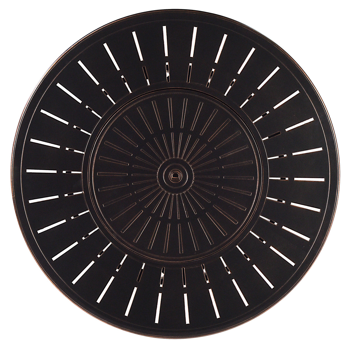 Black Aluminum Fire Table Set with Four Club Chairs