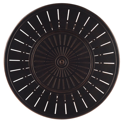 Black Aluminum Fire Table Set with Four Club Chairs