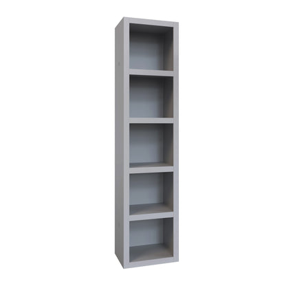 Easy-Lift Twin Murphy Wall Bed in Grey with Bookshelf