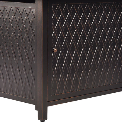 Aluminum 48-in Rectangular Propane Fire Table, Beads, Covers and Lid
