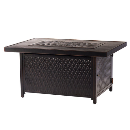 Aluminum 48-in Rectangular Propane Fire Table, Beads, Covers and Lid