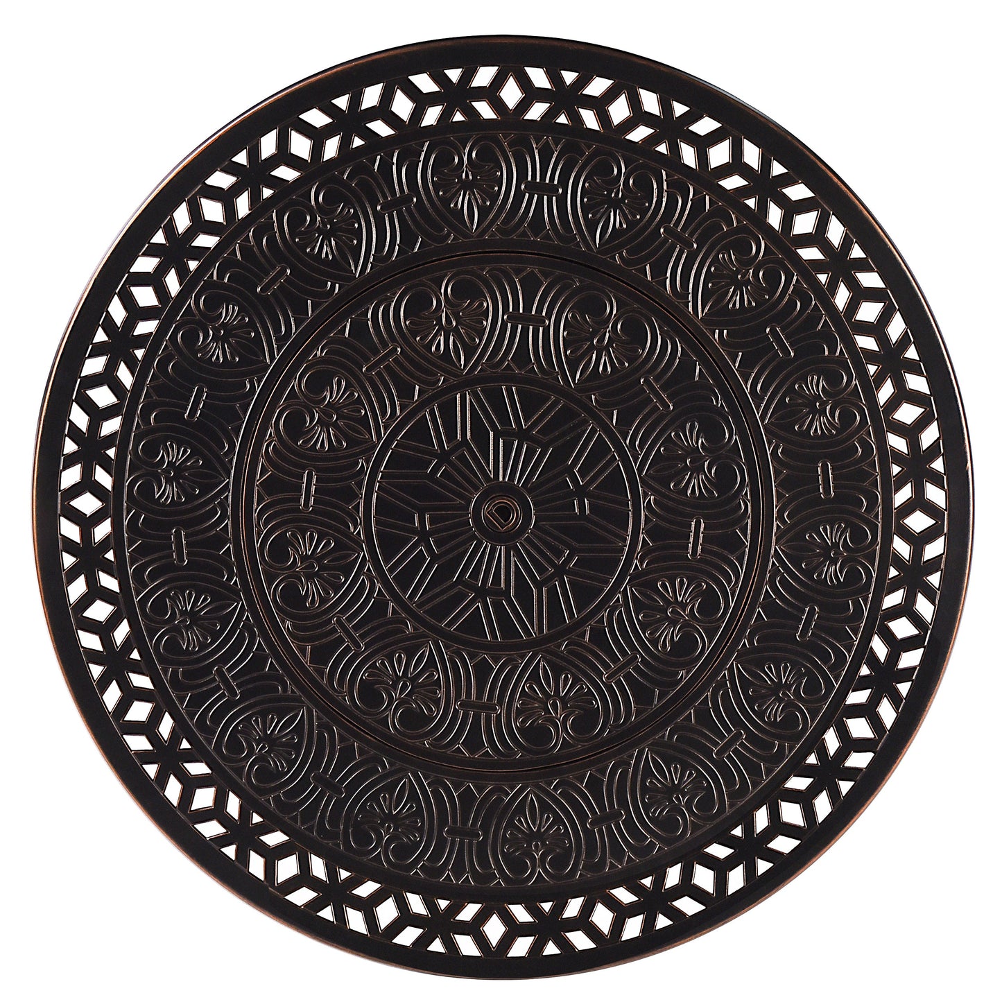 Aluminum 44-in Round Propane Fire Table with Beads, Covers and Lid