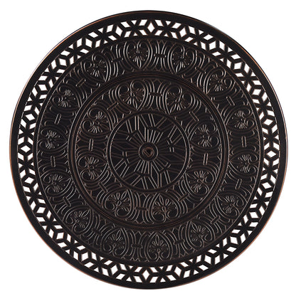 Aluminum 44-in Round Propane Fire Table with Beads, Covers and Lid