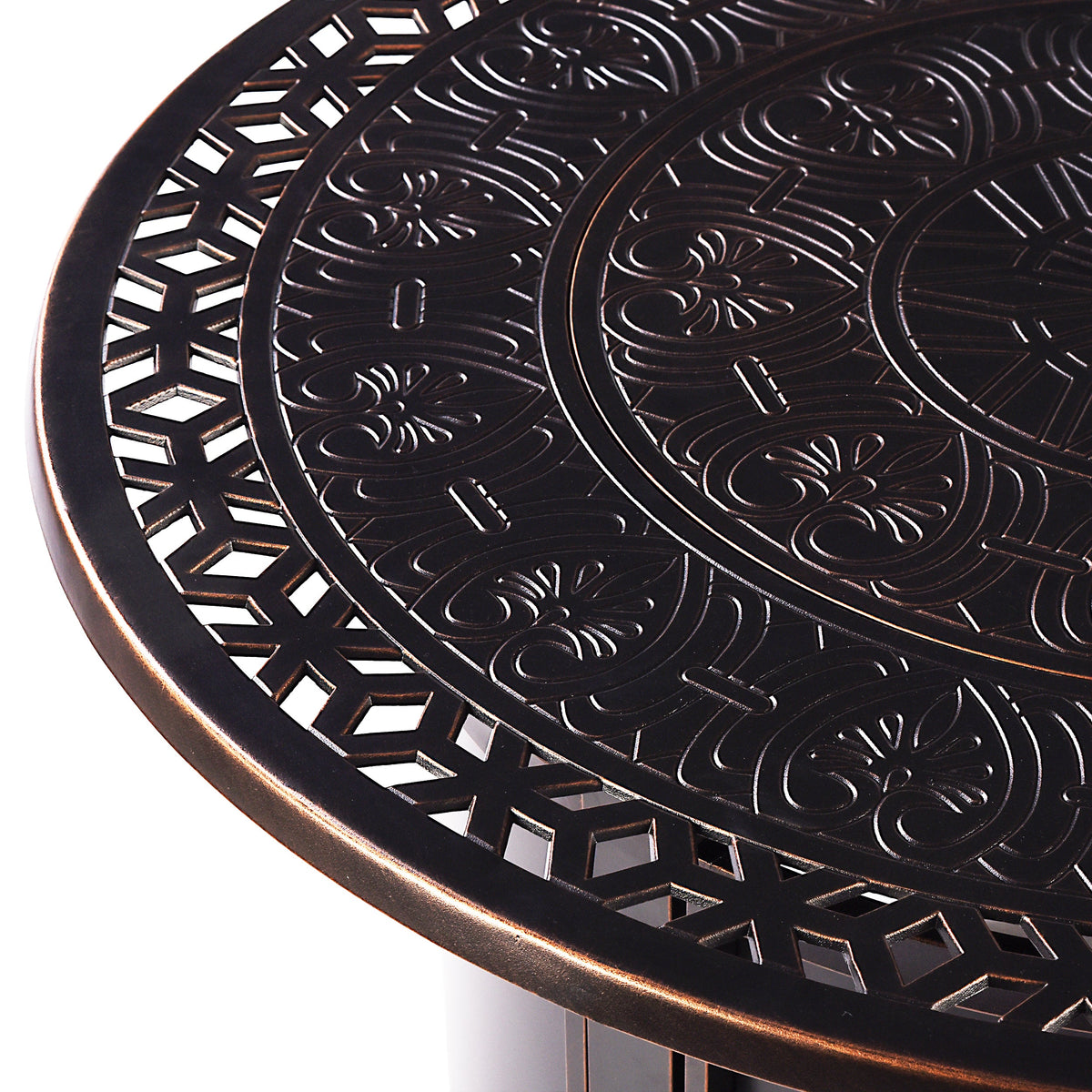 Aluminum 44-in Round Propane Fire Table with Beads, Covers and Lid