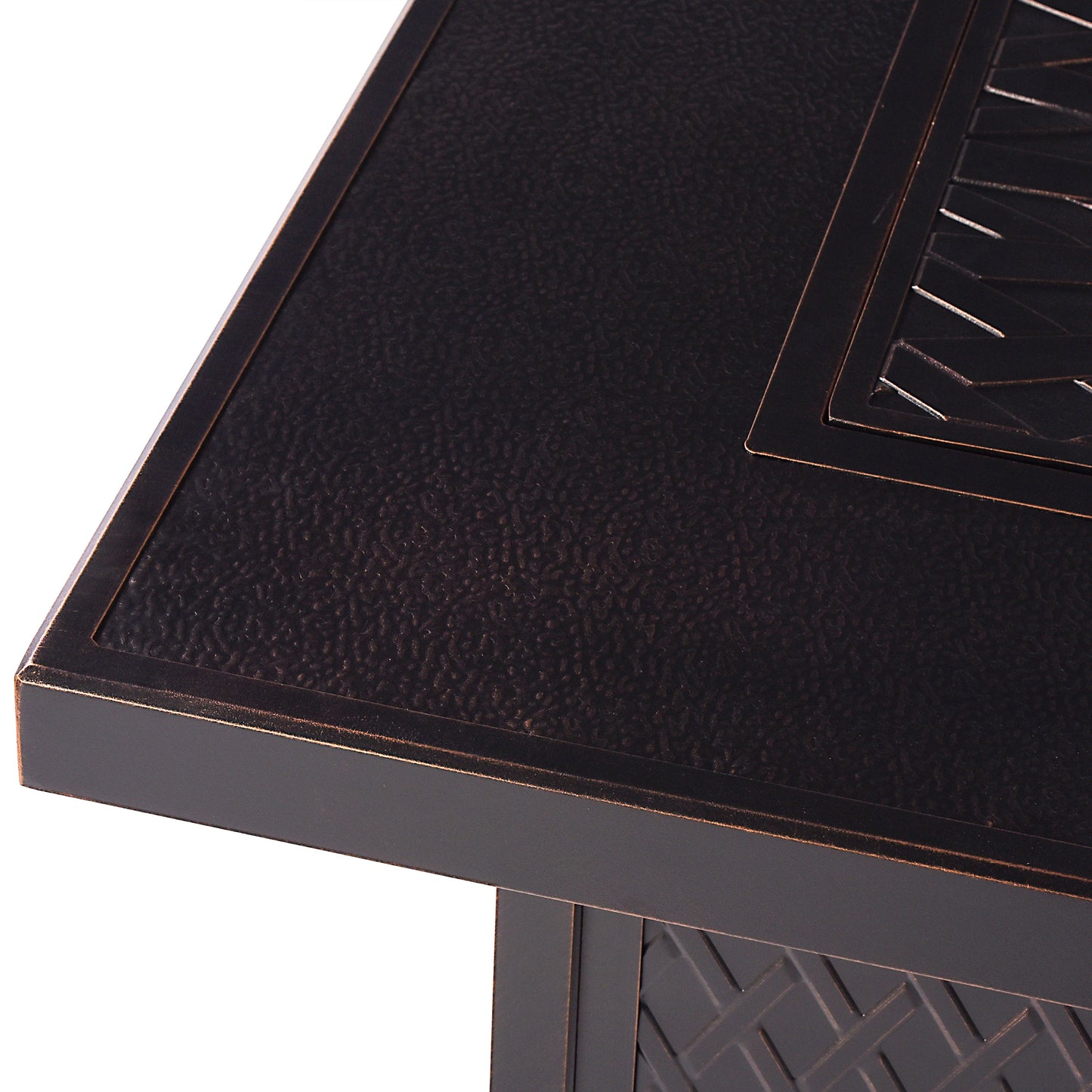 Aluminum 48-in Rectangular Propane Fire Table, Beads, Covers and Lid