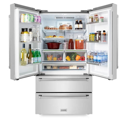 ZLINE Kitchen Package Refrigerator, Range , Range Hood , Microwave, Dishwasher 5KPR-RARH36-MWDWV