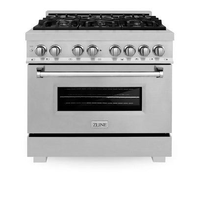ZLINE 36" Bundled Stainless DualRange RangeHood Dishwasher 3KP-RASRH36-DWV