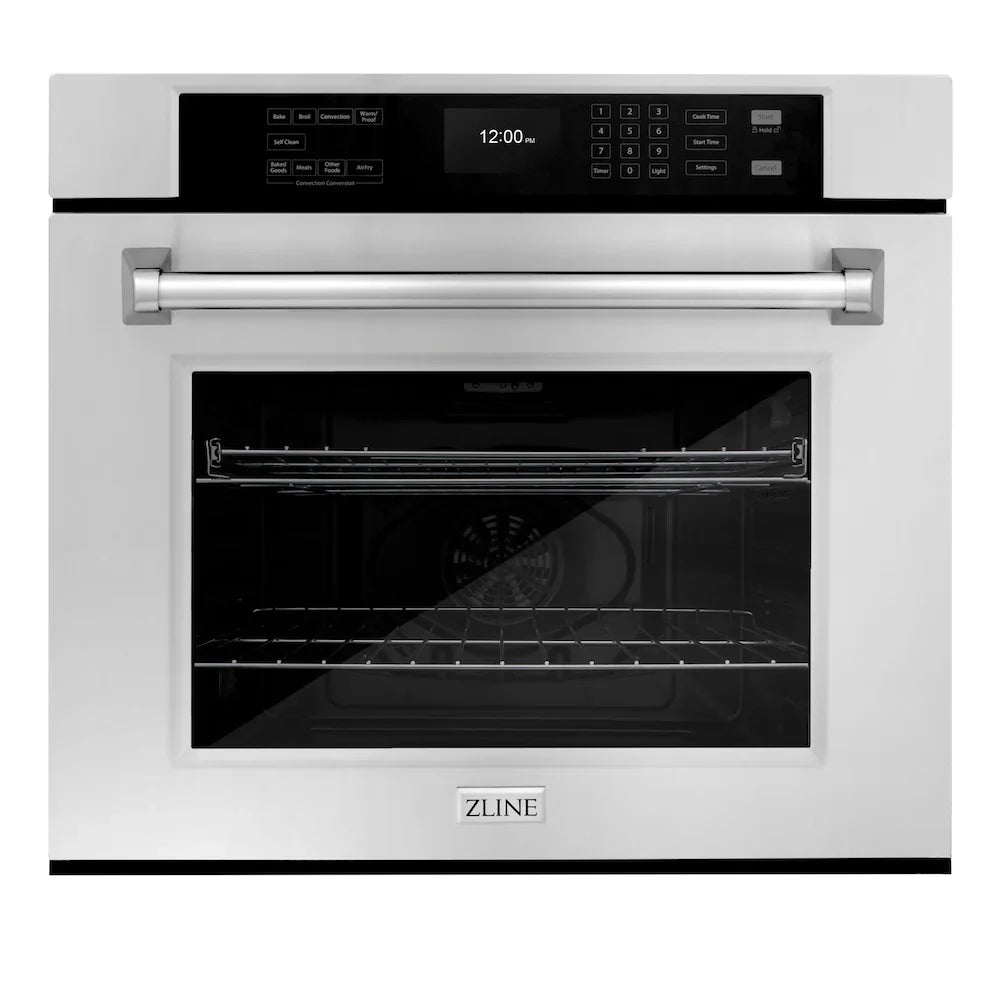 ZLINE Kitchen Package Refrigerator, Rangetop, Wall Oven, Microwave 4KPR-RT30-MWAWS