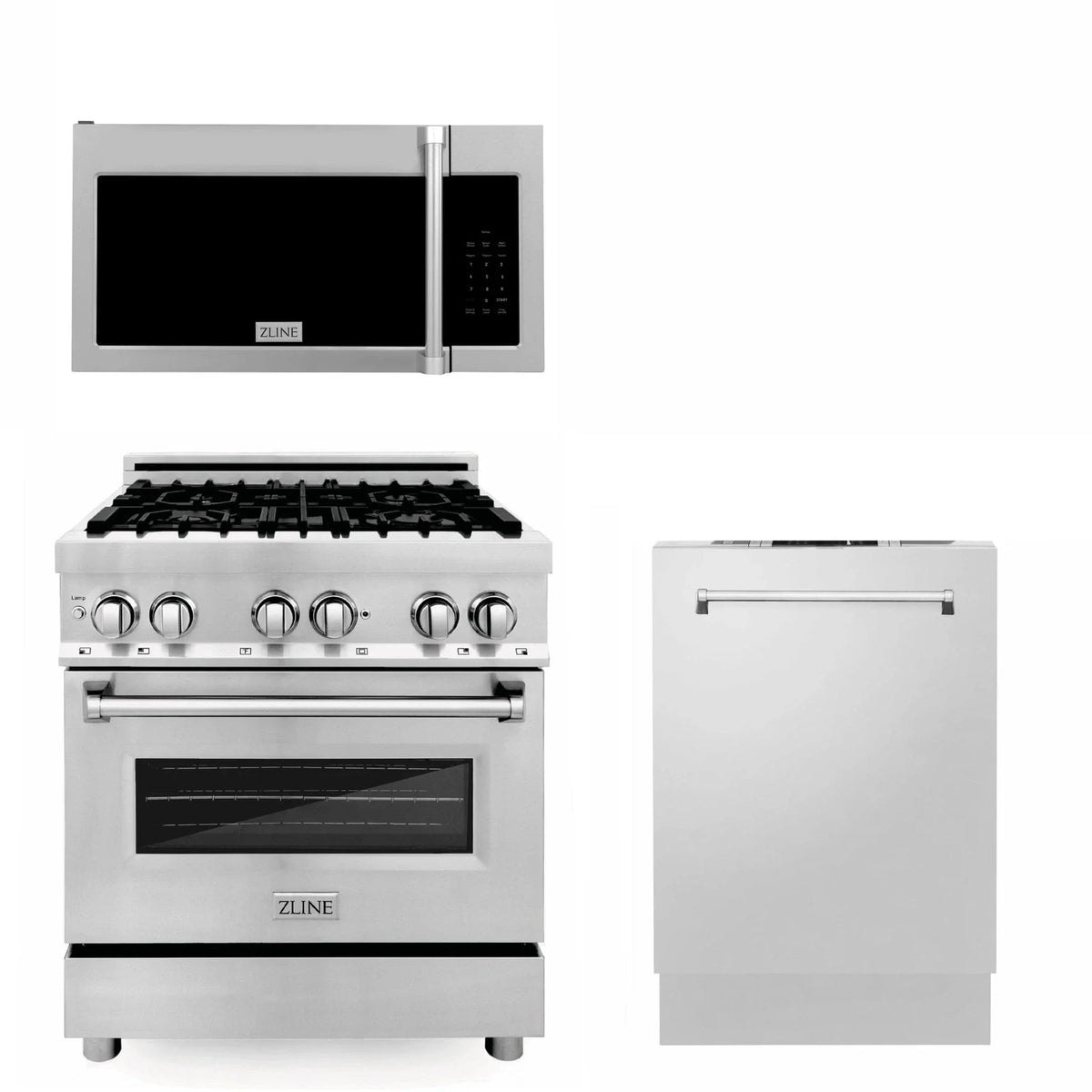 ZLINE 30" Bundled Stainless DualRange RangeHood Dishwasher 3KP-RAOTRH30-DW